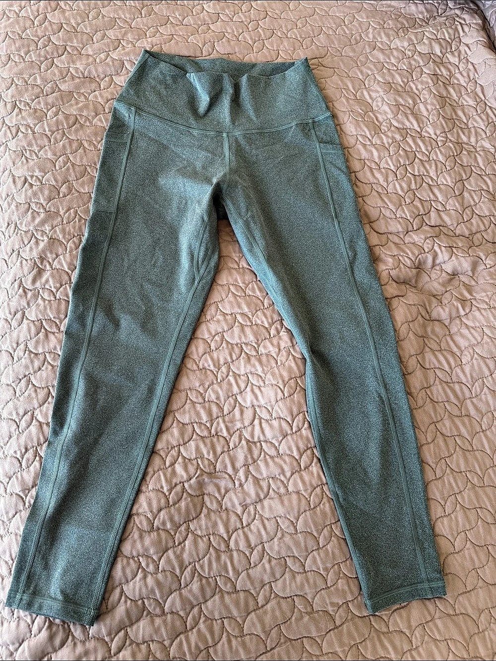 colorfulkoala High Waisted Full Length Leggings with Pockets Green XL
